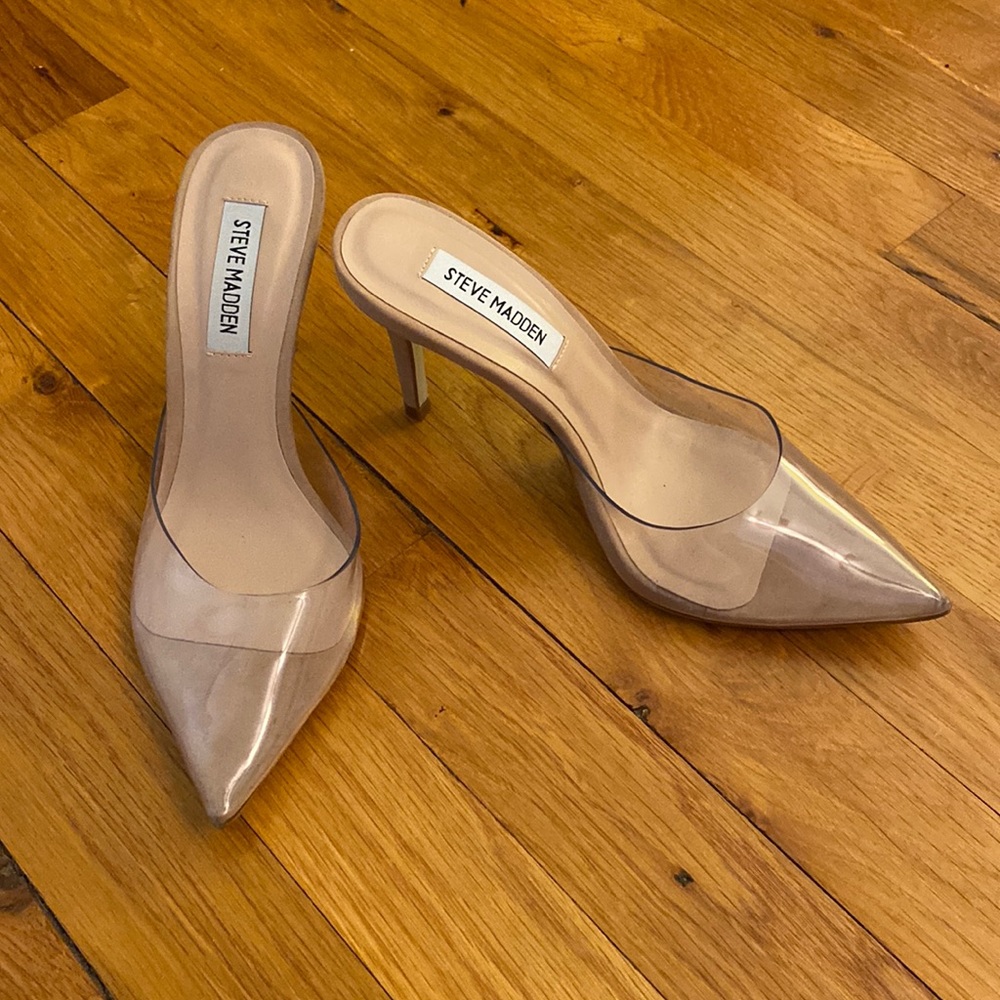 Steve Madden Clear Mules